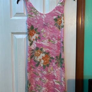 Floral Pink Sleeveless Dress